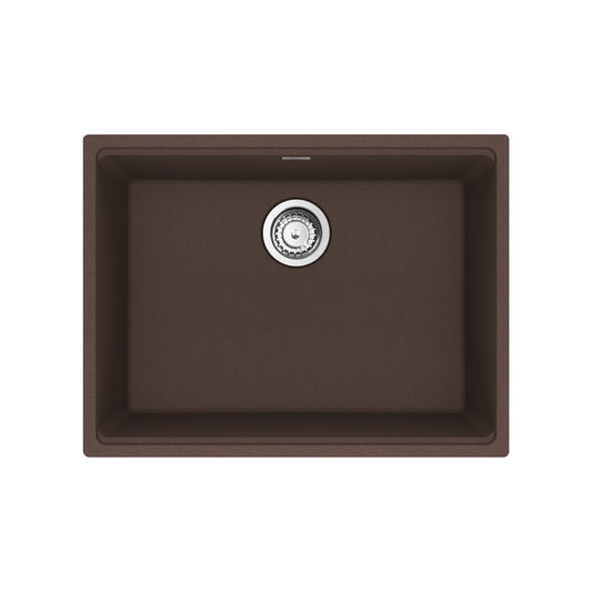 FRANKE MAG11023-MOC-S Maris Undermount 25-in x 18.94-in Granite Single Bowl Kitchen Sink in Mocha In Mocha