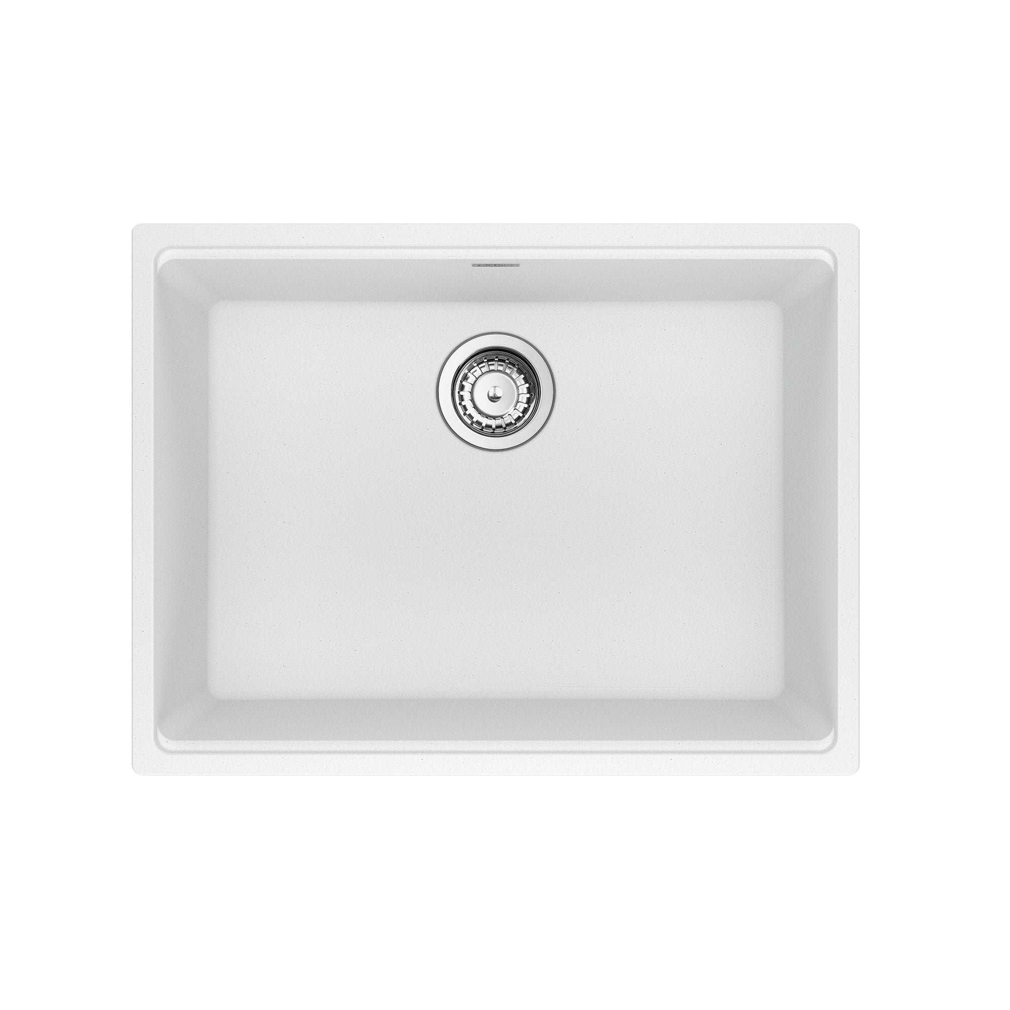 FRANKE MAG11023-PWT-S Maris Undermount 25-in x 18.94-in Granite Single Bowl Kitchen Sink in Polar White In Polar White