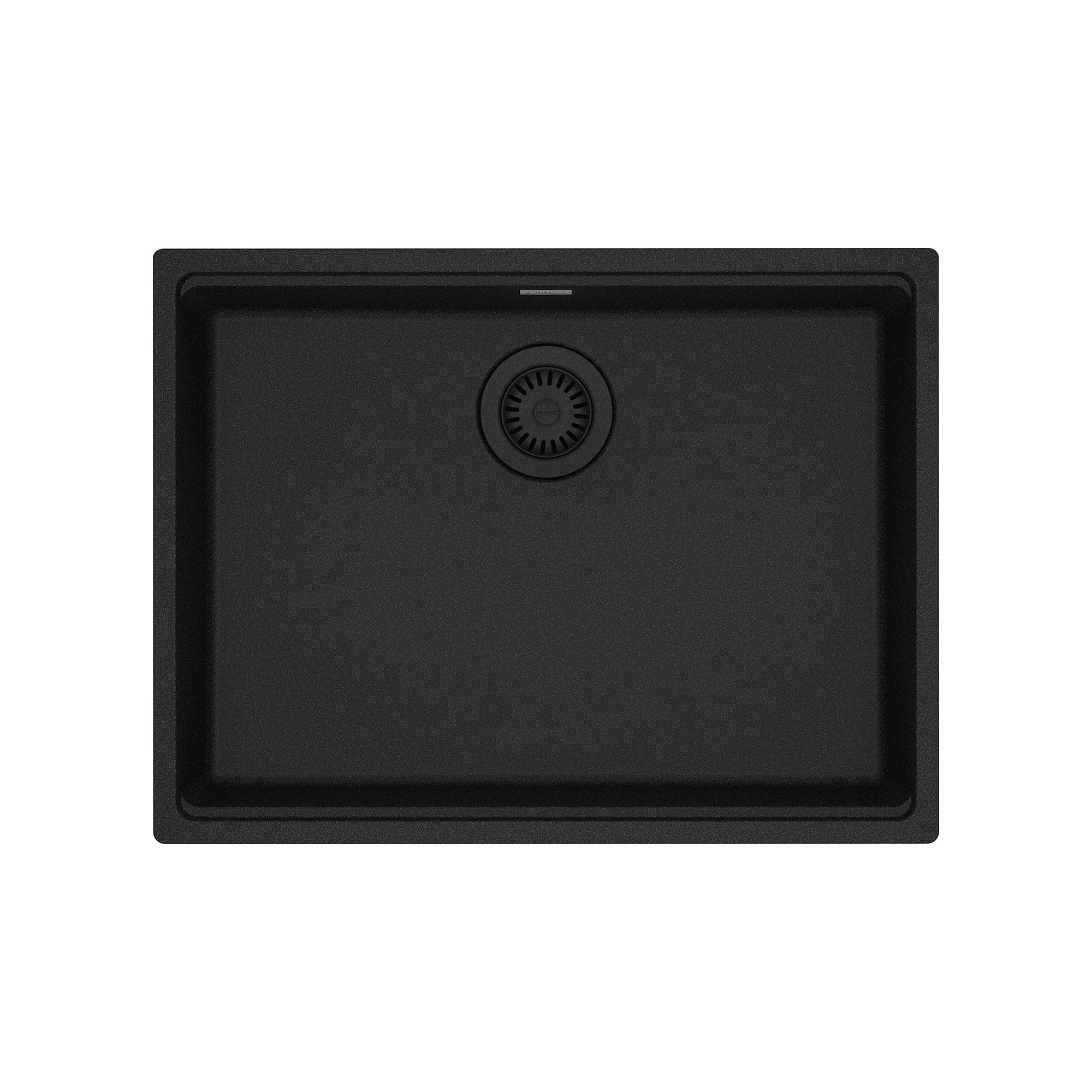 FRANKE MAG11023ADA-ONY Maris Undermount 25-in x 18.94-in Granite ADA Single Bowl Sink in Onyx In Onyx