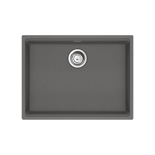 FRANKE MAG11023ADA-SHG-S Maris Undermount 25-in x 18.94-in Granite ADA Single Bowl Sink in Stone Grey In Stone Grey