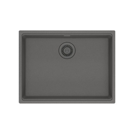 FRANKE MAG11023ADA-SHG Maris Undermount 25-in x 18.94-in Granite ADA Single Bowl Sink in Stone Grey In Stone Grey