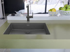 FRANKE MAG11023ADA-SHG Maris Undermount 25-in x 18.94-in Granite ADA Single Bowl Sink in Stone Grey In Stone Grey