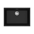 FRANKE MAG11025-MBK-S Maris Undermount 27-in x 19-in Granite Single Bowl Kitchen Sink in Matte Black In Matte Black