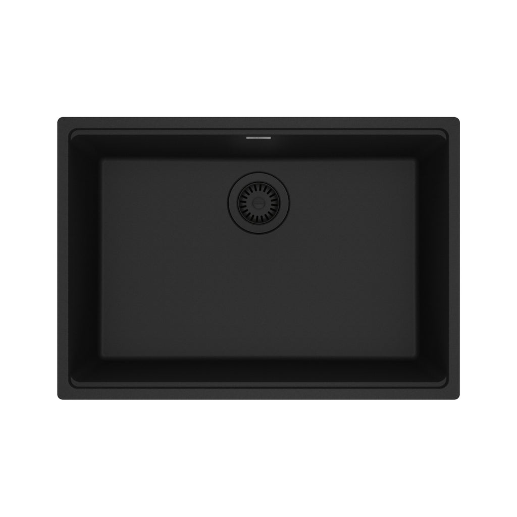 FRANKE MAG11025-MBK Maris Undermount 27-in x 19-in Granite Single Bowl Kitchen Sink in Matte Black In Matte Black
