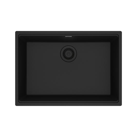 FRANKE MAG11025-MBK Maris Undermount 27-in x 19-in Granite Single Bowl Kitchen Sink in Matte Black In Matte Black