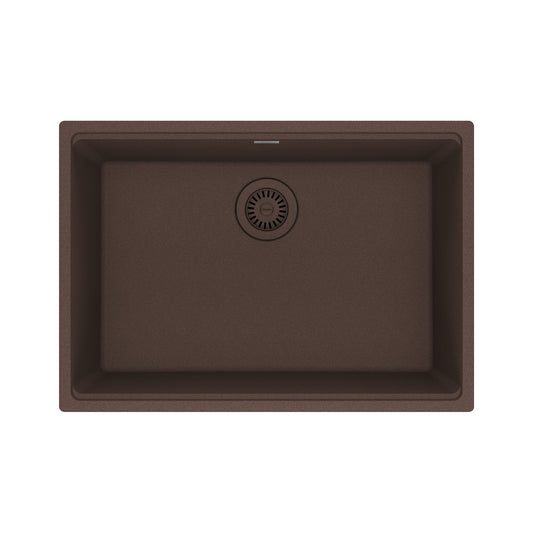 FRANKE MAG11025-MOC Maris Undermount 27-in x 19-in Granite Single Bowl Kitchen Sink in Mocha In Mocha