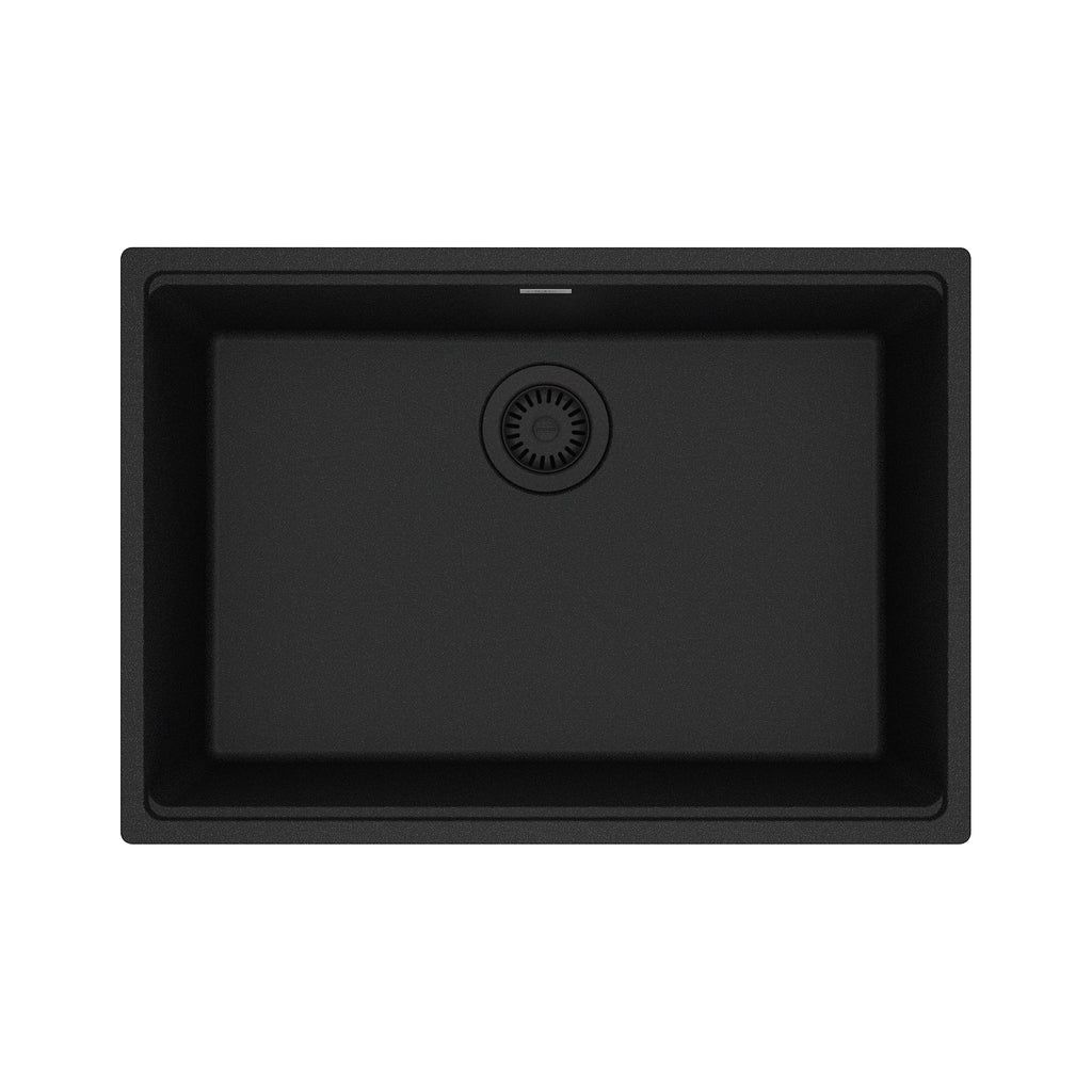 FRANKE MAG11025-ONY Maris Undermount 27-in x 19-in Granite Single Bowl Kitchen Sink in Onyx In Onyx