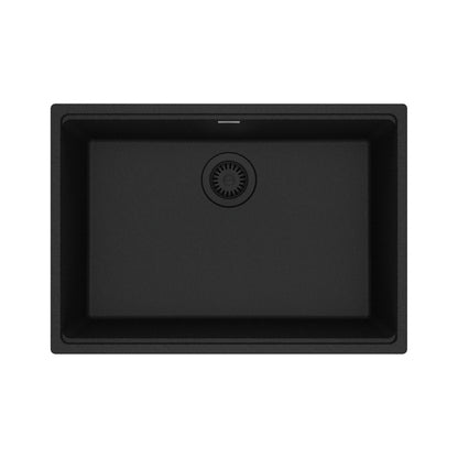 FRANKE MAG11025-ONY Maris Undermount 27-in x 19-in Granite Single Bowl Kitchen Sink in Onyx In Onyx