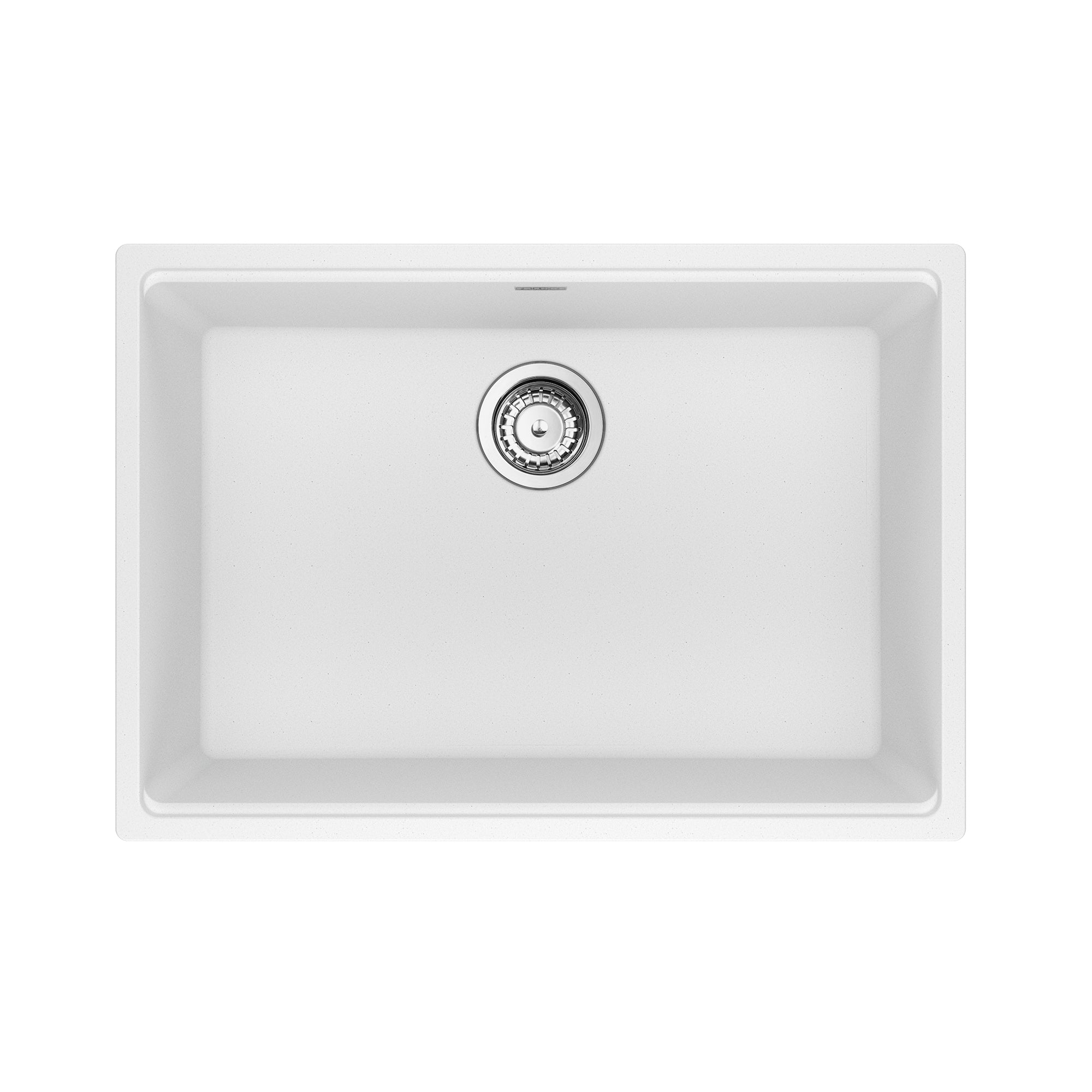 FRANKE MAG11025-PWT-S Maris Undermount 27-in x 19-in Granite Single Bowl Kitchen Sink in Polar White In Polar White