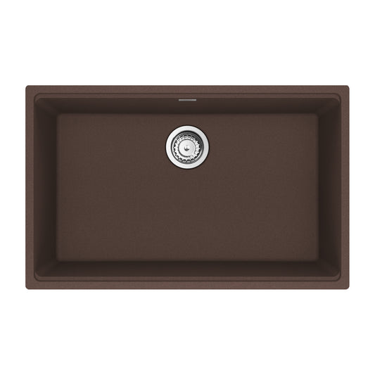 FRANKE MAG11028-MOC-S Maris Undermount 33-in x 22-in Granite Single Bowl Kitchen Sink in Mocha In Mocha