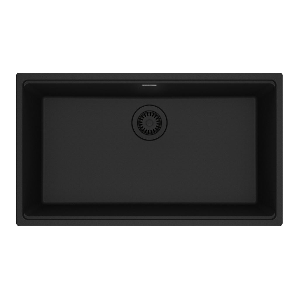 FRANKE MAG11029-MBK Maris Undermount 31-in x 17.81-in Granite Single Bowl Kitchen Sink in Matte Black In Matte Black