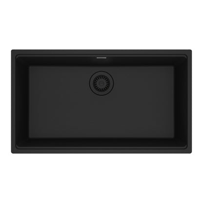 FRANKE MAG11029-MBK Maris Undermount 31-in x 17.81-in Granite Single Bowl Kitchen Sink in Matte Black In Matte Black