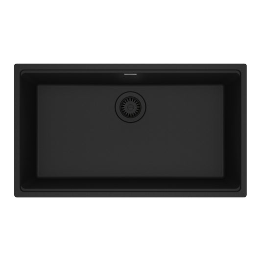 FRANKE MAG11029-MBK Maris Undermount 31-in x 17.81-in Granite Single Bowl Kitchen Sink in Matte Black In Matte Black