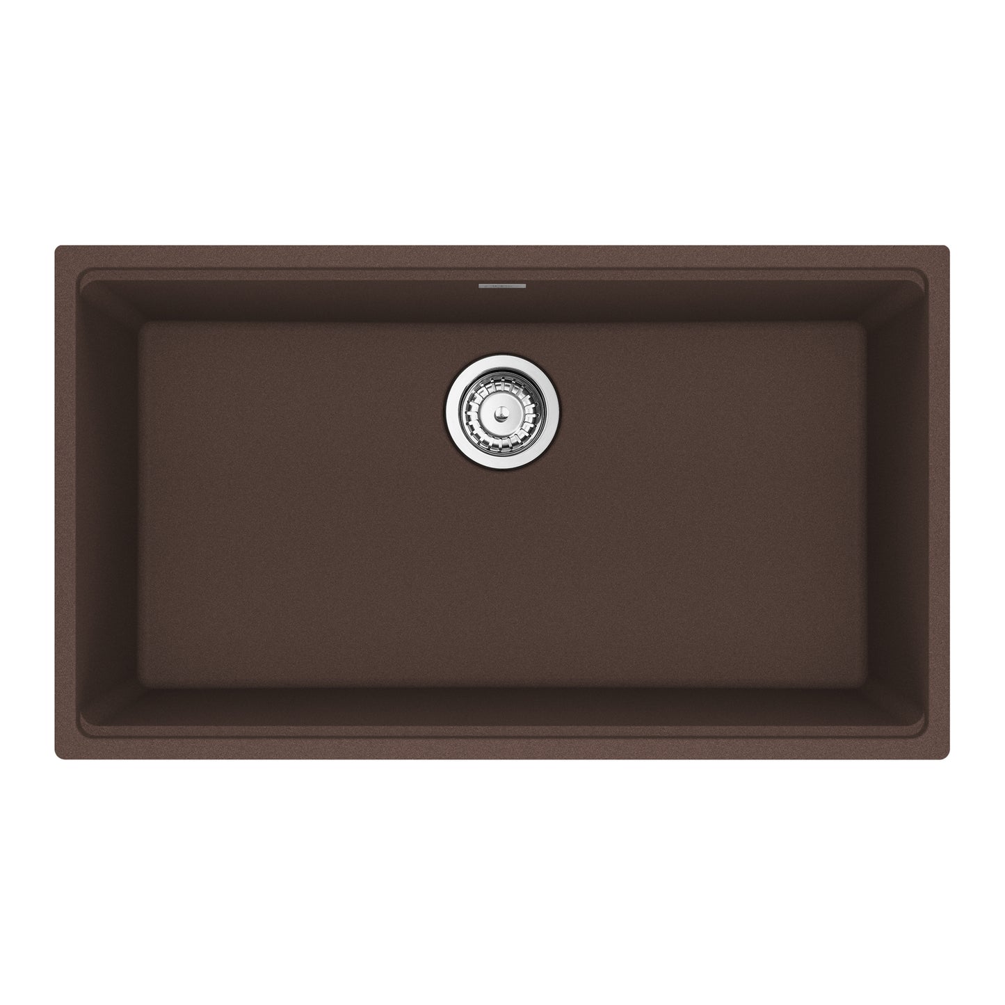 FRANKE MAG11029-MOC-S Maris Undermount 31-in x 17.81-in Granite Single Bowl Kitchen Sink in Mocha In Mocha