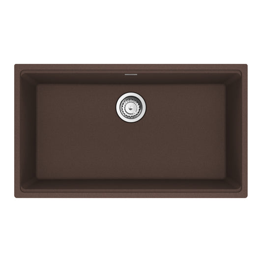 FRANKE MAG11029-MOC-S Maris Undermount 31-in x 17.81-in Granite Single Bowl Kitchen Sink in Mocha In Mocha