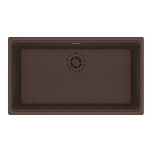 FRANKE MAG11029-MOC Maris Undermount 31-in x 17.81-in Granite Single Bowl Kitchen Sink in Mocha In Mocha