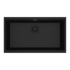 FRANKE MAG11029-ONY Maris Undermount 31-in x 17.81-in Granite Single Bowl Kitchen Sink in Onyx In Onyx