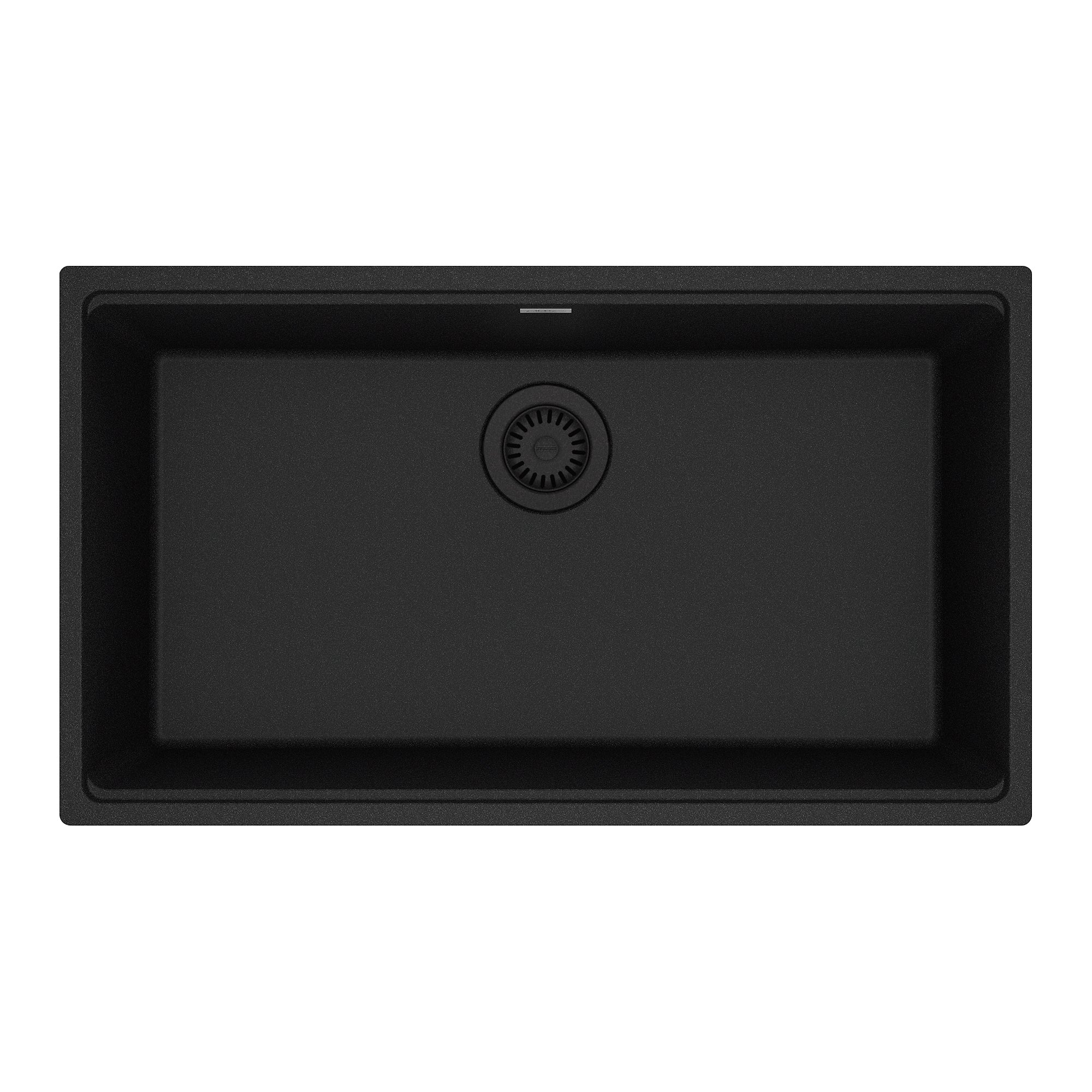 FRANKE MAG11029-ONY Maris Undermount 31-in x 17.81-in Granite Single Bowl Kitchen Sink in Onyx In Onyx