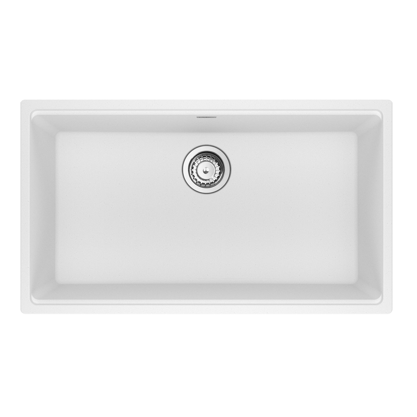 FRANKE MAG11029-PWT-S Maris Undermount 31-in x 17.81-in Granite Single Bowl Kitchen Sink in Polar White In Polar White