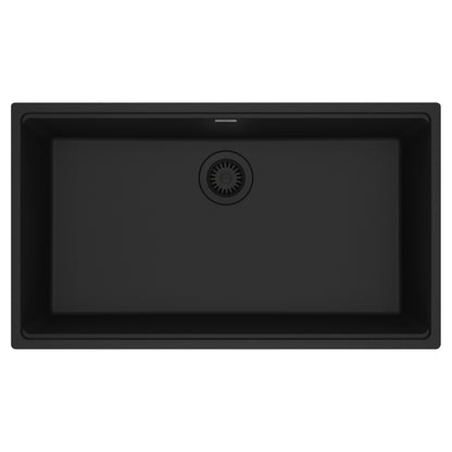 FRANKE MAG11031-MBK Maris Undermount 33-in x 18.94-in Granite Single Bowl Kitchen Sink in Matte Black In Matte Black
