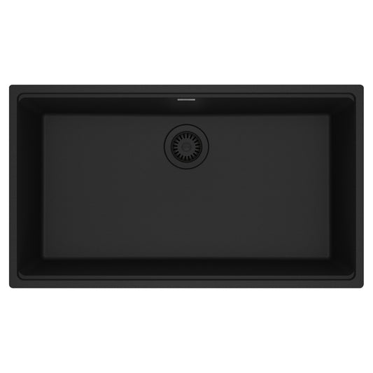 FRANKE MAG11031-MBK Maris Undermount 33-in x 18.94-in Granite Single Bowl Kitchen Sink in Matte Black In Matte Black