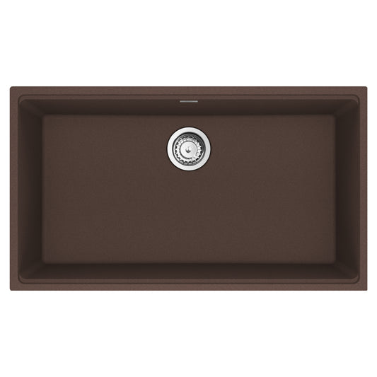 FRANKE MAG11031-MOC-S Maris Undermount 33-in x 18.94-in Granite Single Bowl Kitchen Sink in Mocha In Mocha