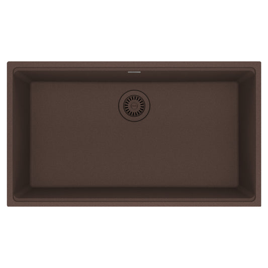 FRANKE MAG11031-MOC Maris Undermount 33-in x 18.94-in Granite Single Bowl Kitchen Sink in Mocha In Mocha