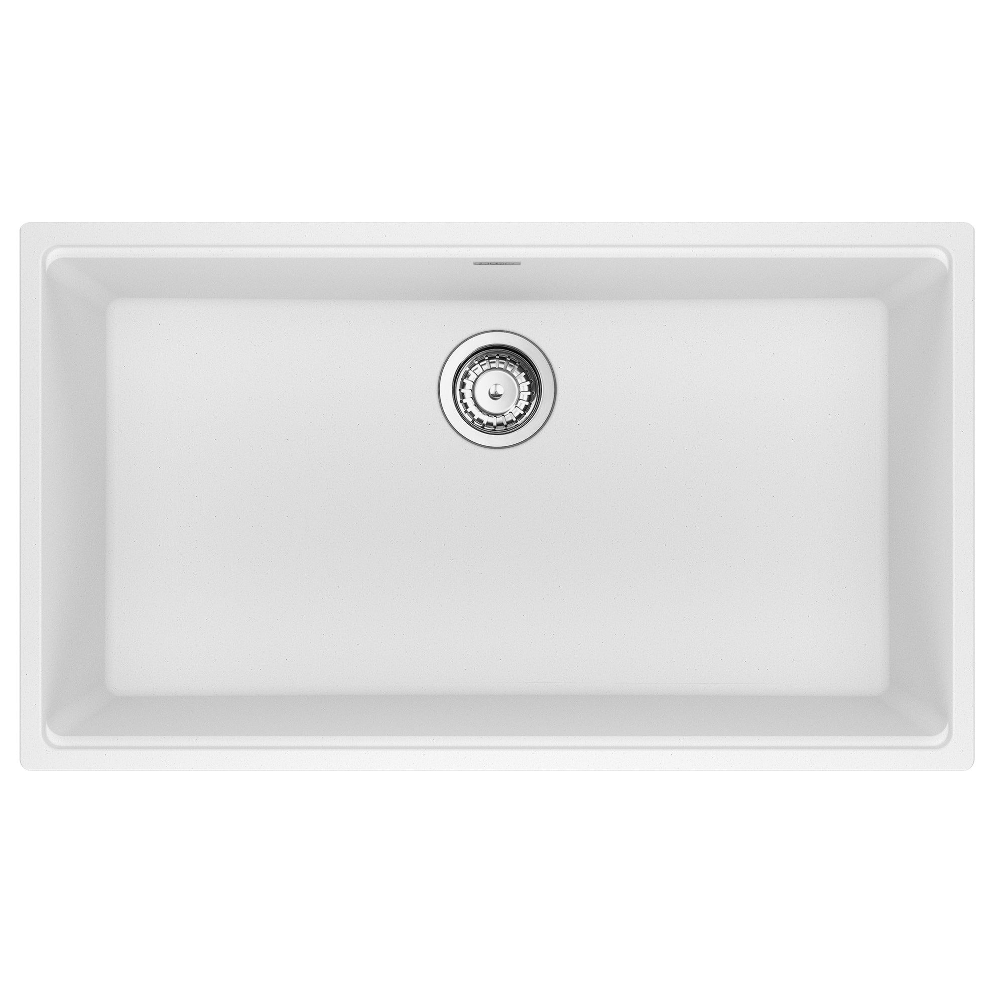 FRANKE MAG11031-PWT-S Maris Undermount 33-in x 18.94-in Granite Single Bowl Kitchen Sink in Polar White In Polar White
