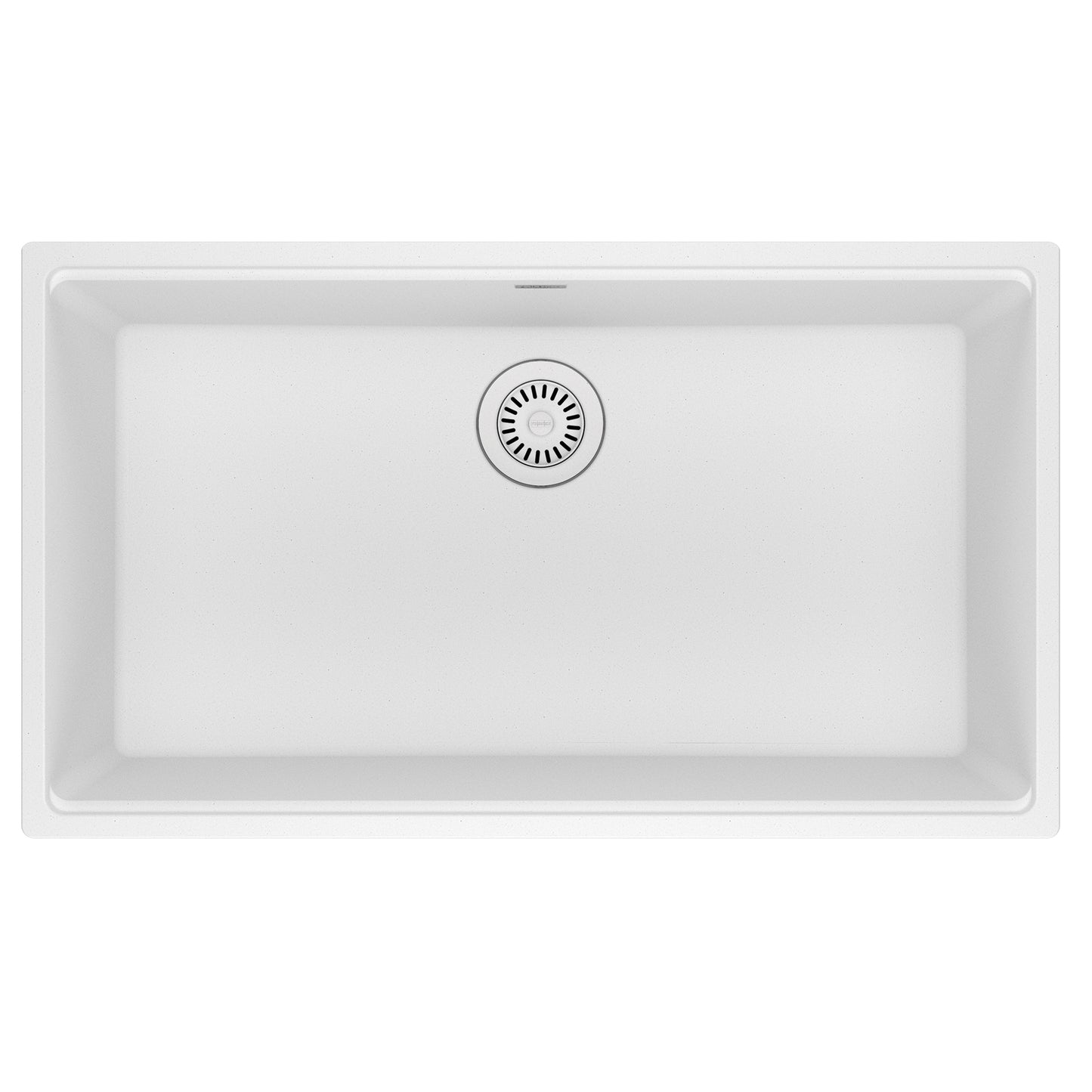 FRANKE MAG11031-PWT Maris Undermount 33-in x 18.94-in Granite Single Bowl Kitchen Sink in Polar White In Polar White