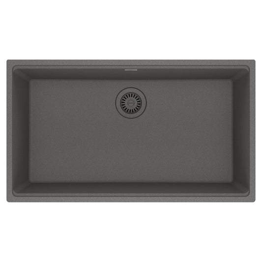 FRANKE MAG11031-SHG Maris Undermount 33-in x 18.94-in Granite Single Bowl Kitchen Sink in Stone Grey In Stone Grey