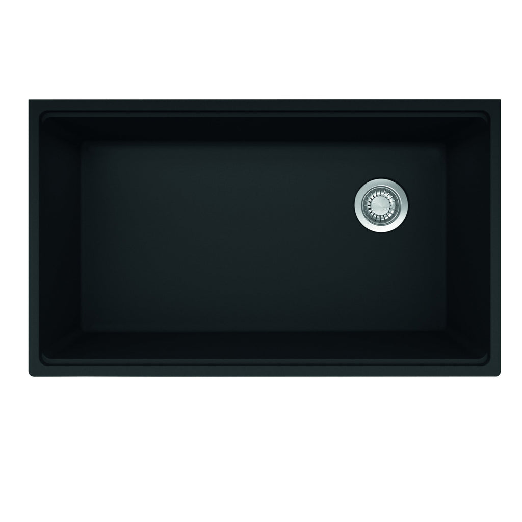 FRANKE MAG11031OW-MBK-WKC Maris Undermount 33-in x 19.31-in Granite Single Bowl Kitchen Sink in Matte Black In Matte Black