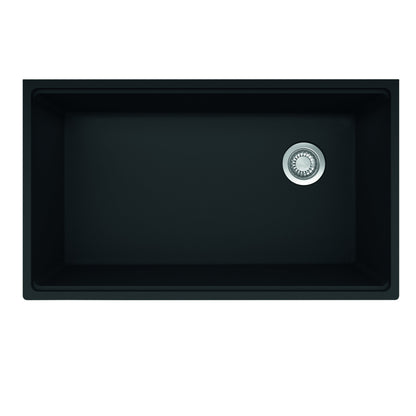 FRANKE MAG11031OW-MBK-WKC Maris Undermount 33-in x 19.31-in Granite Single Bowl Kitchen Sink in Matte Black In Matte Black