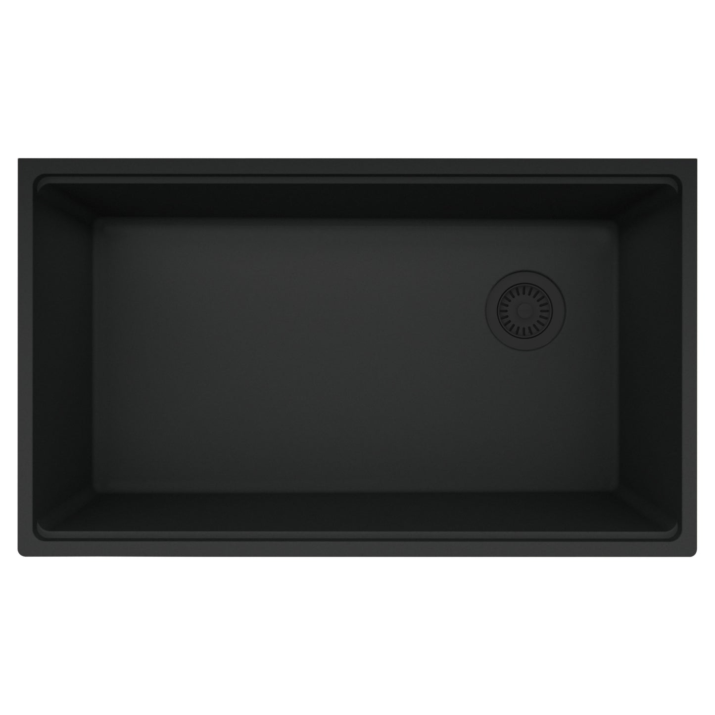 FRANKE MAG11031OW-MBK Maris Undermount 33-in x 19.31-in Granite Single Bowl Kitchen Sink in Matte Black In Matte Black