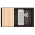 FRANKE MAG11031OW-MOC-WKC Maris Undermount 33-in x 19.31-in Granite Single Bowl Kitchen Sink in Mocha