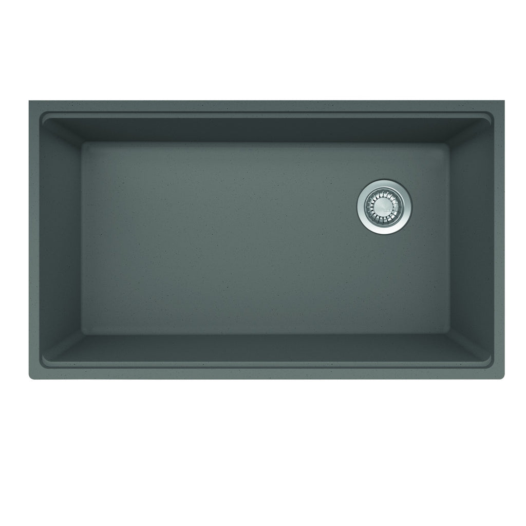 FRANKE MAG11031OW-SHG-WKC Maris Undermount 33-in x 19.31-in Granite Single Bowl Kitchen Sink in Stone Grey In Stone Grey