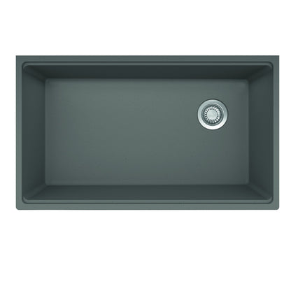 FRANKE MAG11031OW-SHG-WKC Maris Undermount 33-in x 19.31-in Granite Single Bowl Kitchen Sink in Stone Grey In Stone Grey