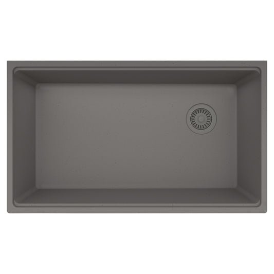 FRANKE MAG11031OW-SHG Maris Undermount 33-in x 19.31-in Granite Single Bowl Kitchen Sink in Stone Grey In Stone Grey