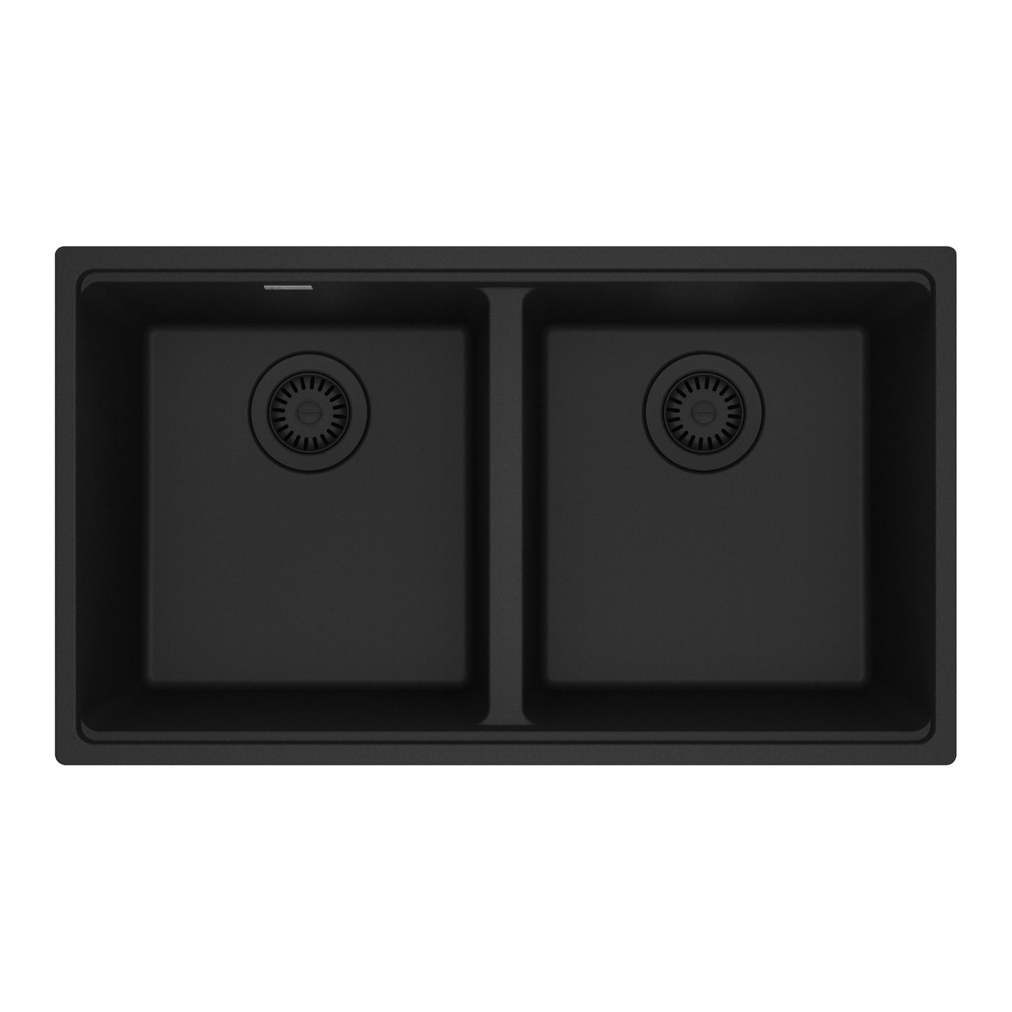 FRANKE MAG1201414-MBK Maris Undermount 31-in x 17.81-in Granite Double Bowl Kitchen Sink in Matte Black In Matte Black