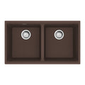 FRANKE MAG1201414-MOC-S Maris Undermount 31-in x 17.81-in Granite Double Bowl Kitchen Sink in Mocha In Mocha