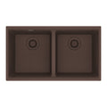 FRANKE MAG1201414-MOC Maris Undermount 31-in x 17.81-in Granite Double Bowl Kitchen Sink in Mocha In Mocha