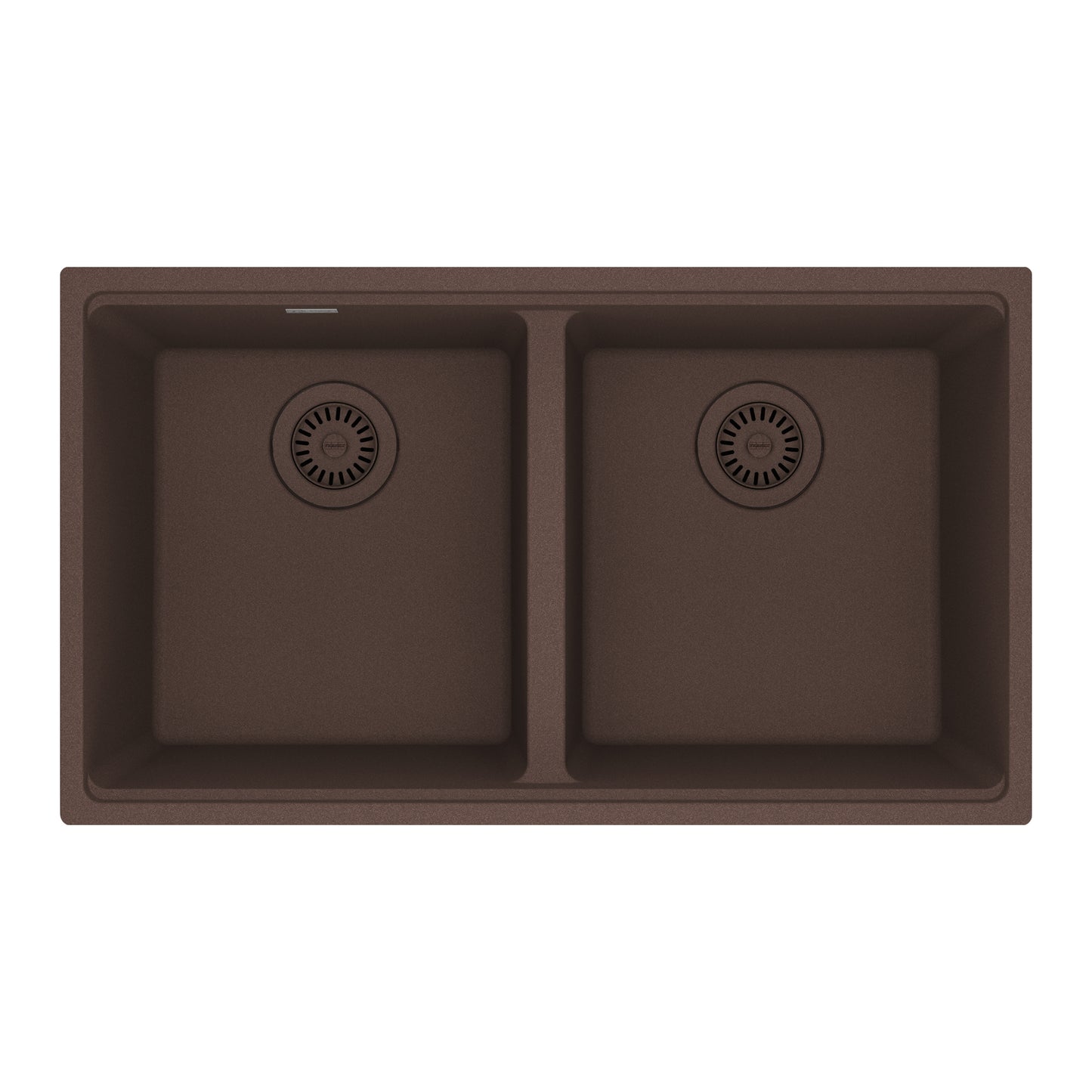 FRANKE MAG1201414-MOC Maris Undermount 31-in x 17.81-in Granite Double Bowl Kitchen Sink in Mocha In Mocha