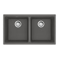 FRANKE MAG1201414-SHG-S Maris Undermount 31-in x 17.81-in Granite Double Bowl Kitchen Sink in Stone Grey In Stone Grey