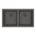 FRANKE MAG1201414-SHG Maris Undermount 31-in x 17.81-in Granite Double Bowl Kitchen Sink in Stone Grey In Stone Grey