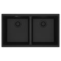 FRANKE MAG1201515-MBK Maris Undermount 33-in x 18.94-in Granite Double Bowl Kitchen Sink in Matte Black In Matte Black