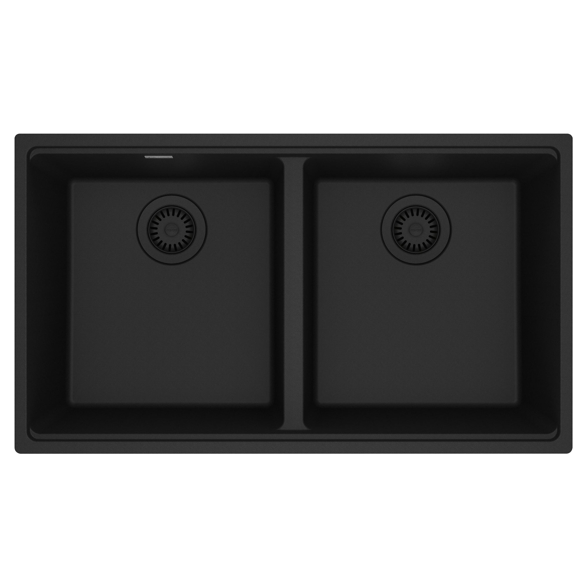 FRANKE MAG1201515-MBK Maris Undermount 33-in x 18.94-in Granite Double Bowl Kitchen Sink in Matte Black In Matte Black