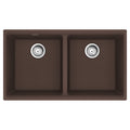 FRANKE MAG1201515-MOC-S Maris Undermount 33-in x 18.94-in Granite Double Bowl Kitchen Sink in Mocha In Mocha