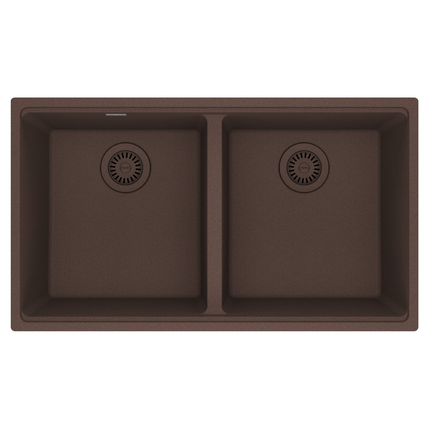 FRANKE MAG1201515-MOC Maris Undermount 33-in x 18.94-in Granite Double Bowl Kitchen Sink in Mocha In Mocha