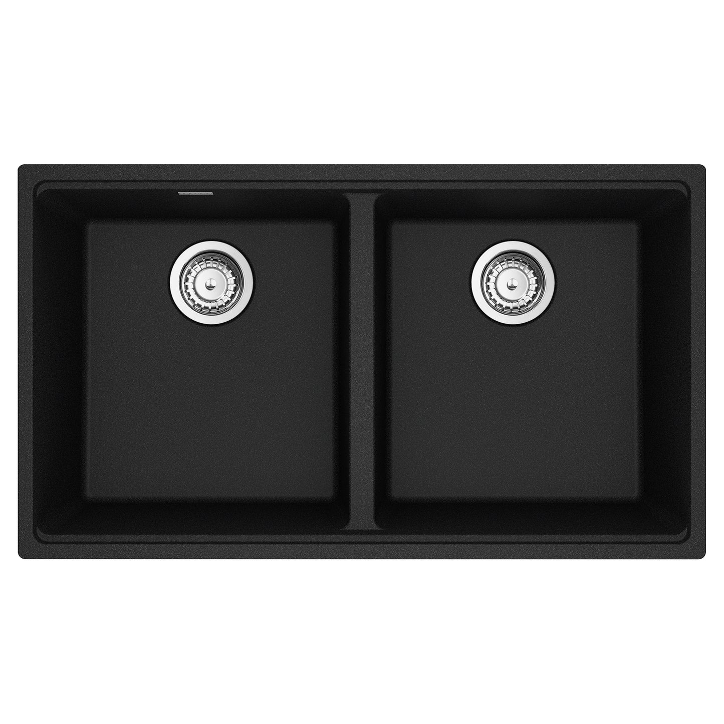 FRANKE MAG1201515-ONY-S Maris Undermount 33-in x 18.94-in Granite Double Bowl Kitchen Sink in Onyx In Onyx