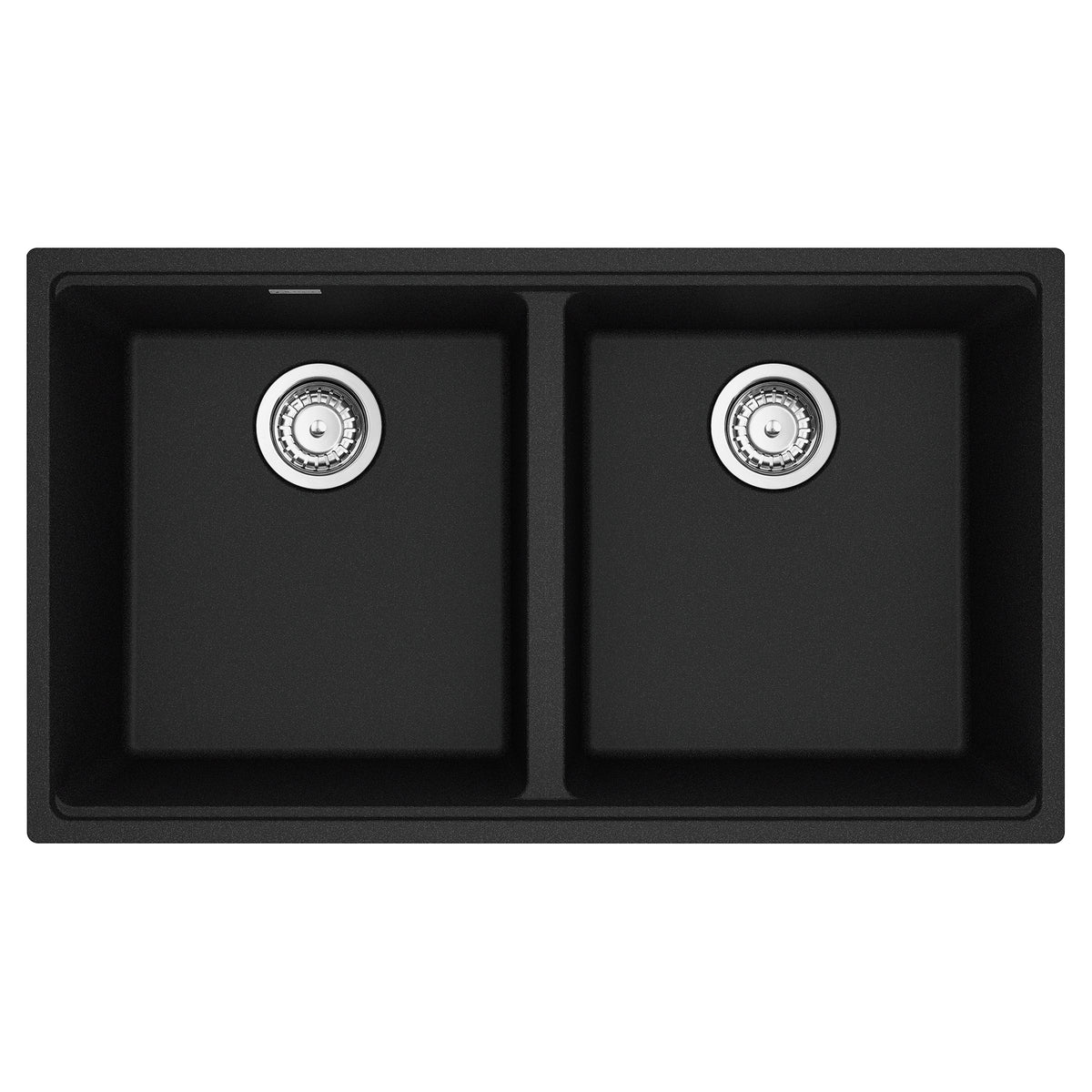 FRANKE MAG1201515-ONY-S Maris Undermount 33-in x 18.94-in Granite Double Bowl Kitchen Sink in Onyx In Onyx
