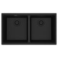 FRANKE MAG1201515-ONY Maris Undermount 33-in x 18.94-in Granite Double Bowl Kitchen Sink in Onyx In Onyx